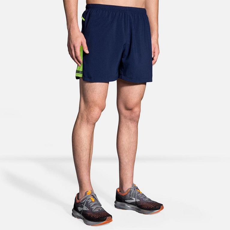 Brooks Sherpa 5 - Mens Running Shorts - Blue (64083CPIQ)